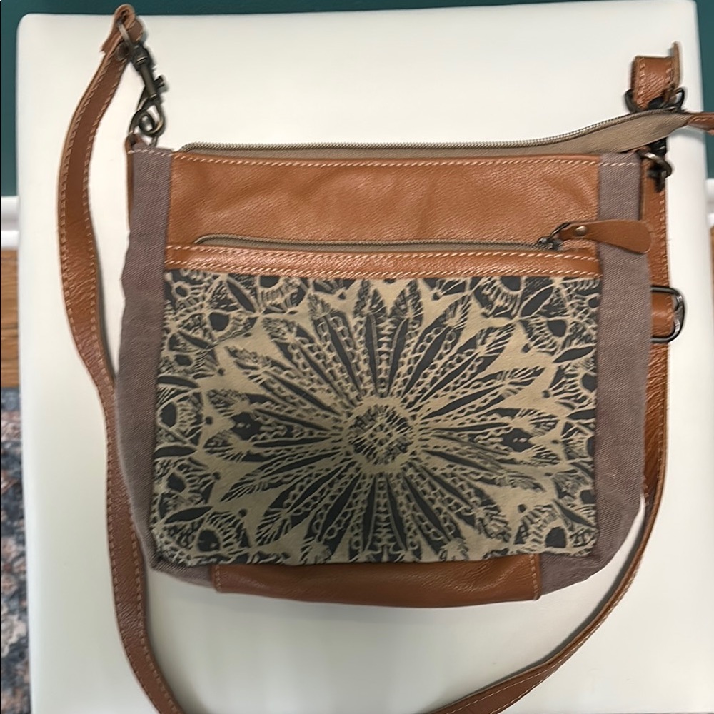 Brown and Tan Patterned Women's Bag